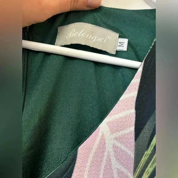 Belongsci Floral Bell Sleeve V Neck Shirt Dress - M - Picture 8 of 12